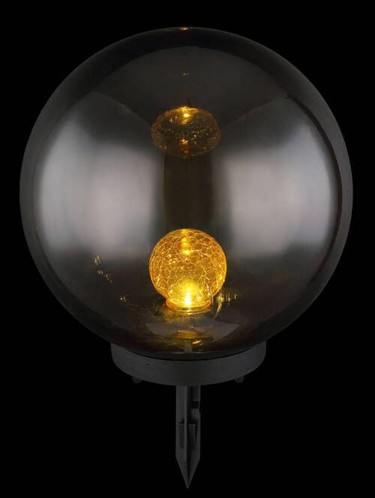 Solarna Svetilka Glow, S Sijalko - siva/črna, Basics, umetna masa (25/38,5cm) - Globo