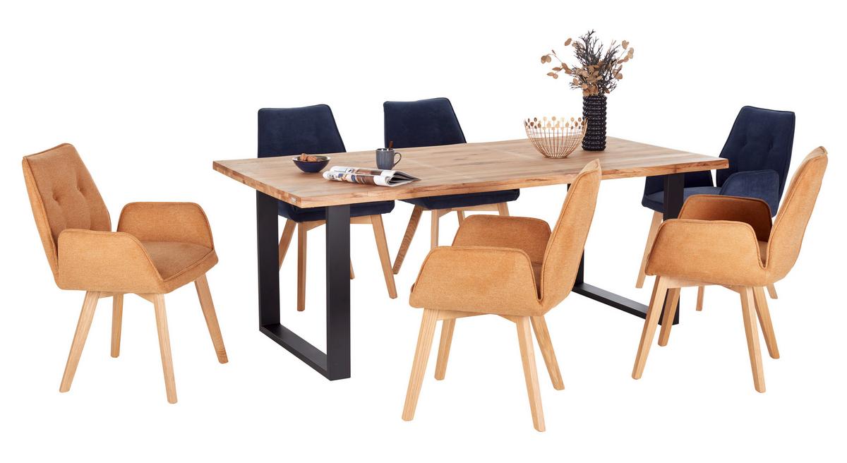 Masă WOOD 200 - culoare natur/negru, Konventionell, lemn/metal (200/75/100cm) - James Wood