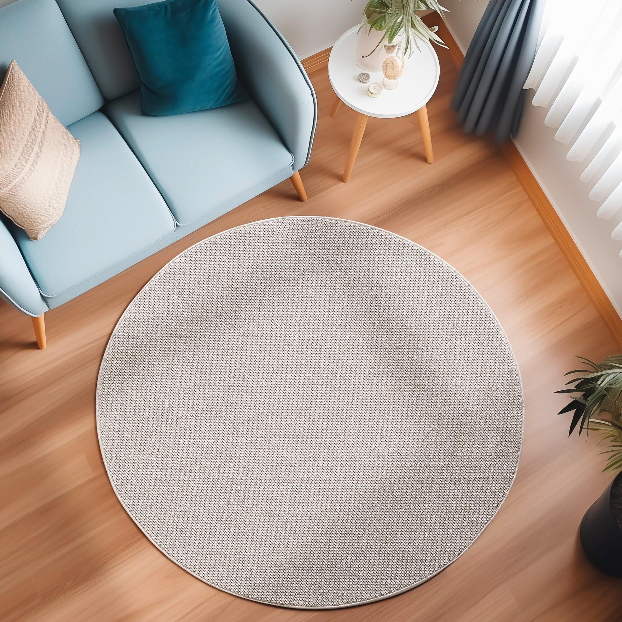 Webteppich Loom Creme Ø ca. 200cm - Creme, Basics, Textil (200cm) - Novel