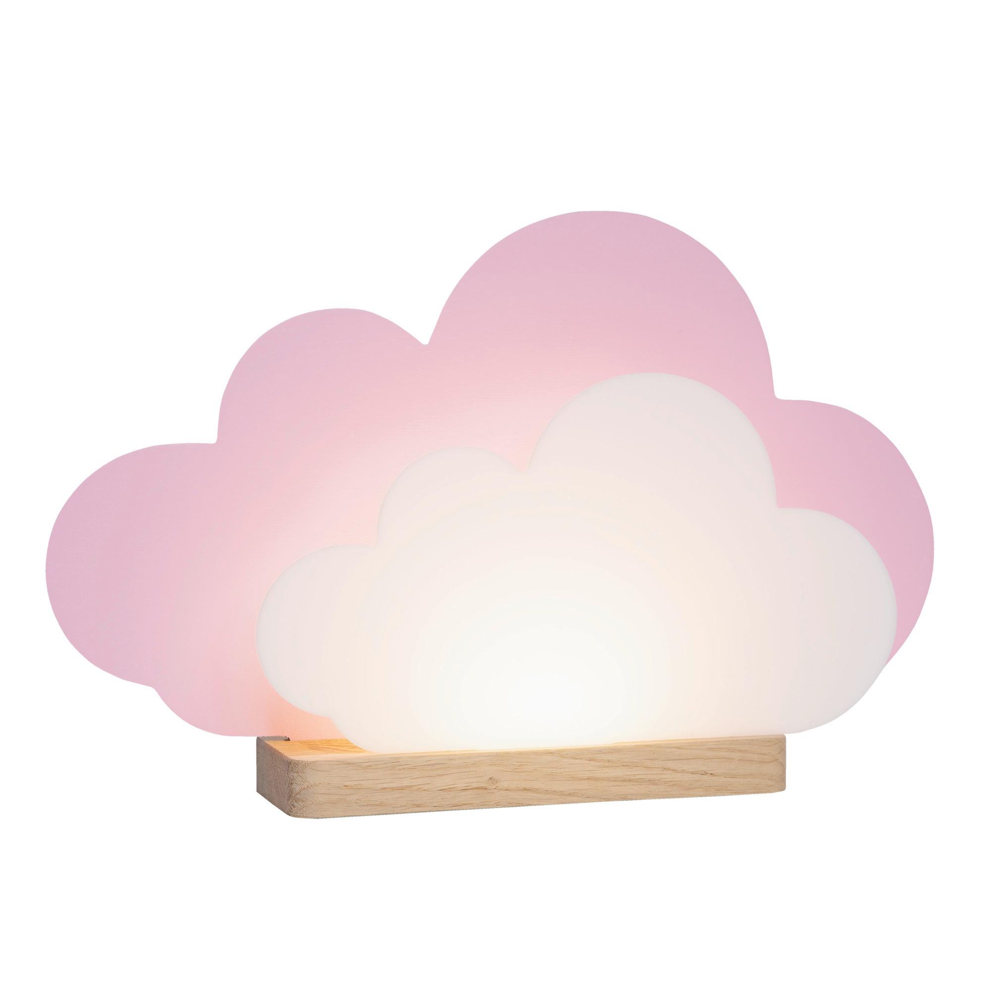 LAMPA STOŁOWA DZIECIĘCA 139820 - różowy, Basics, tworzywo sztuczne/drewno (20/35/7cm)