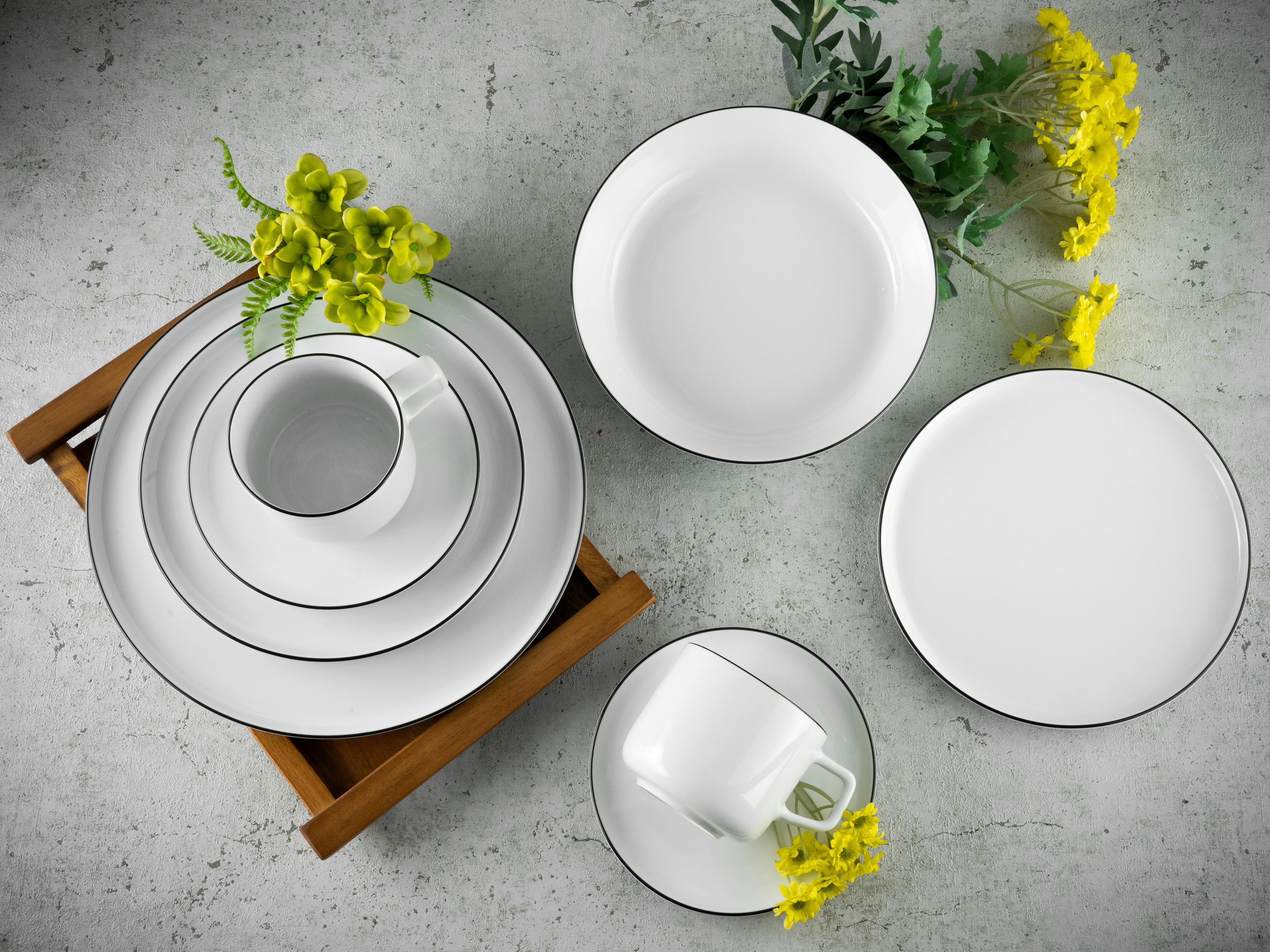 Kombinirani Servis Chef Collection, 30-Delni - črna/sivobela, Basics, keramika - Creatable