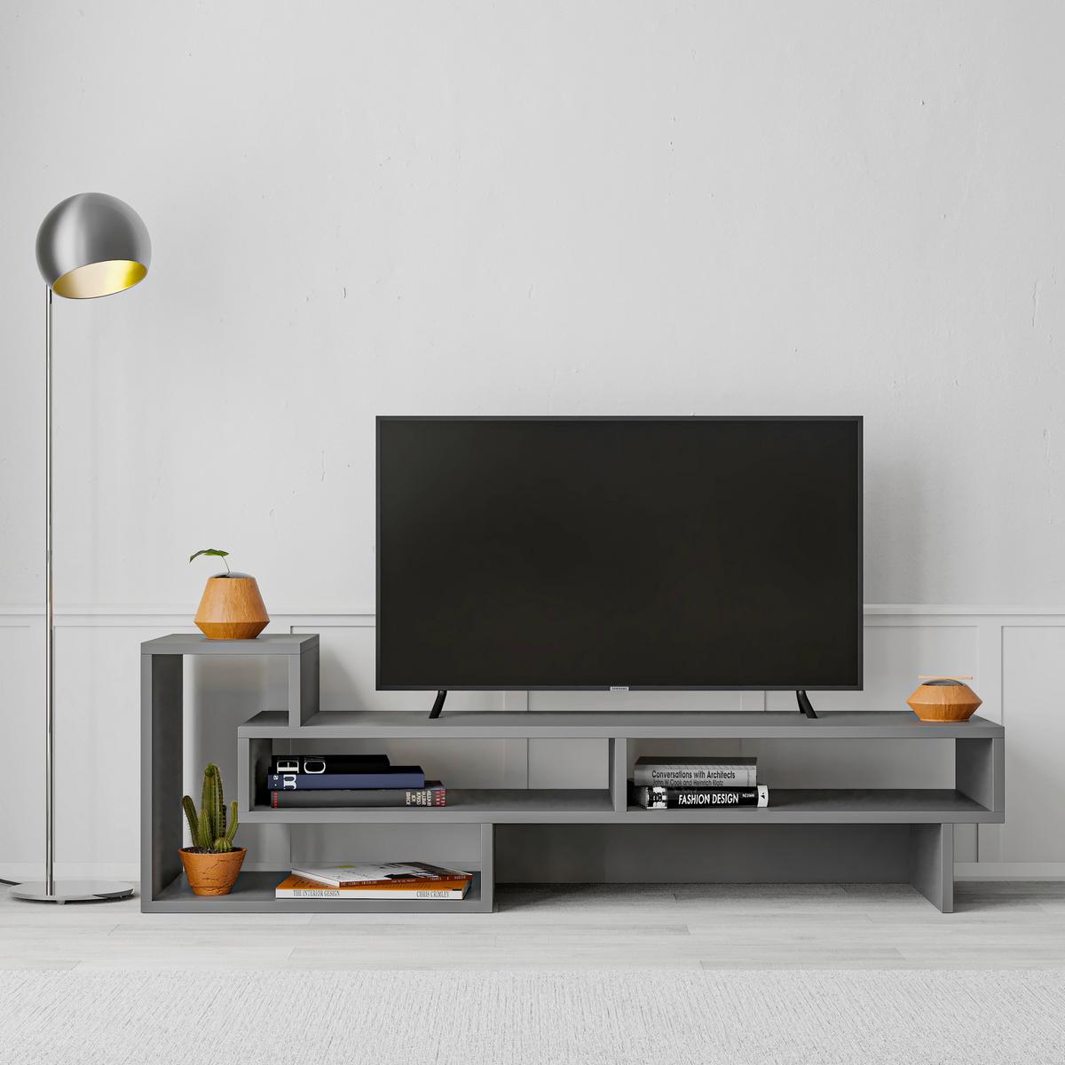 PHONOTISCH TETRA TV STAND - Anthrazit, Design, Holzwerkstoff (137/40/42cm) - Livetastic