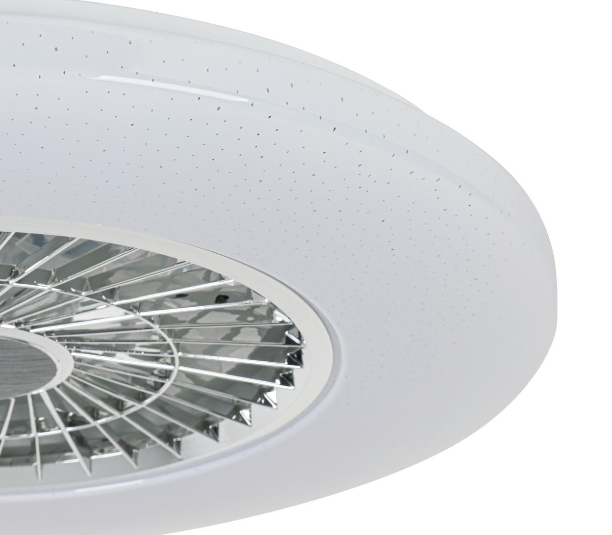 LED-Deckenleuchte Luftiku Weiß/Chromfarben max. 50 Watt - Chromfarben/Weiß, KONVENTIONELL, Kunststoff/Metall (58/14,5cm) - Premium Living
