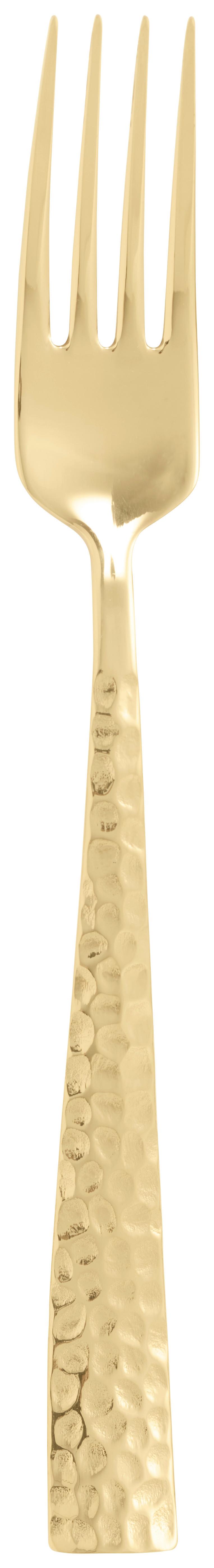 Gabel in Gold - Goldfarben, Modern, Metall (21cm)