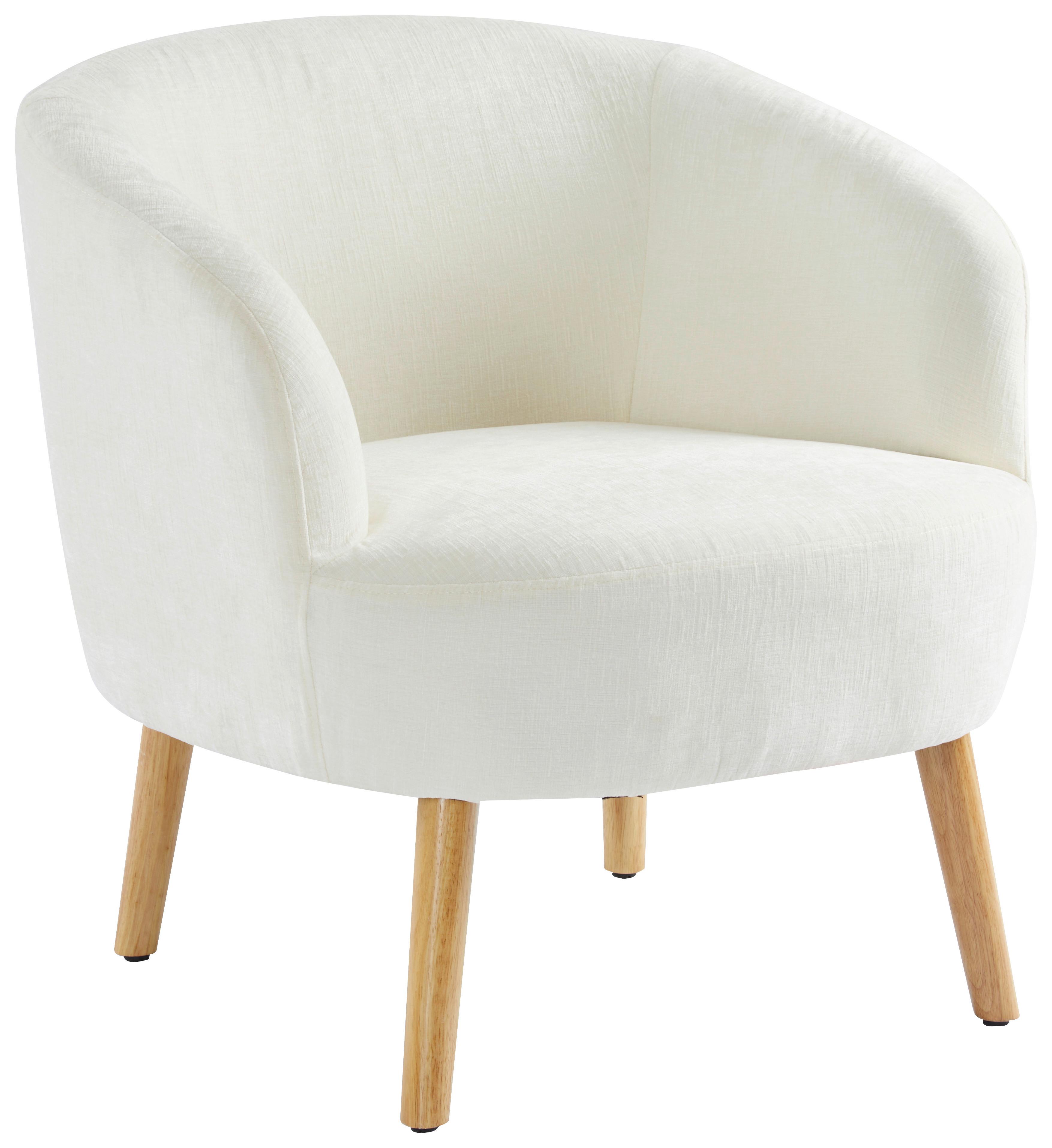 FOTEL KOKTAJLOWY KRANJ - écru/kremowy, Design, drewno/tkanina (72/71/74cm) - MID.YOU