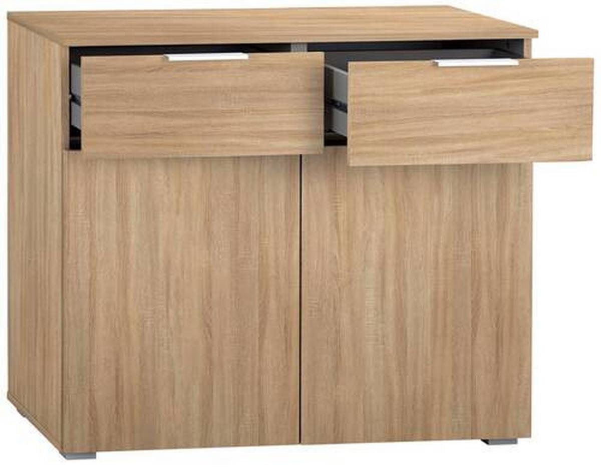 Komoda Alabama - hrast Sonoma/boje aluminija, Moderno, drvni materijal (93/81/42cm) - Modern Living