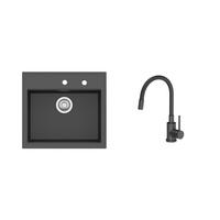 Set Sudopera I Slavine Porto - crna, Basics, kamen (56/51/21cm)