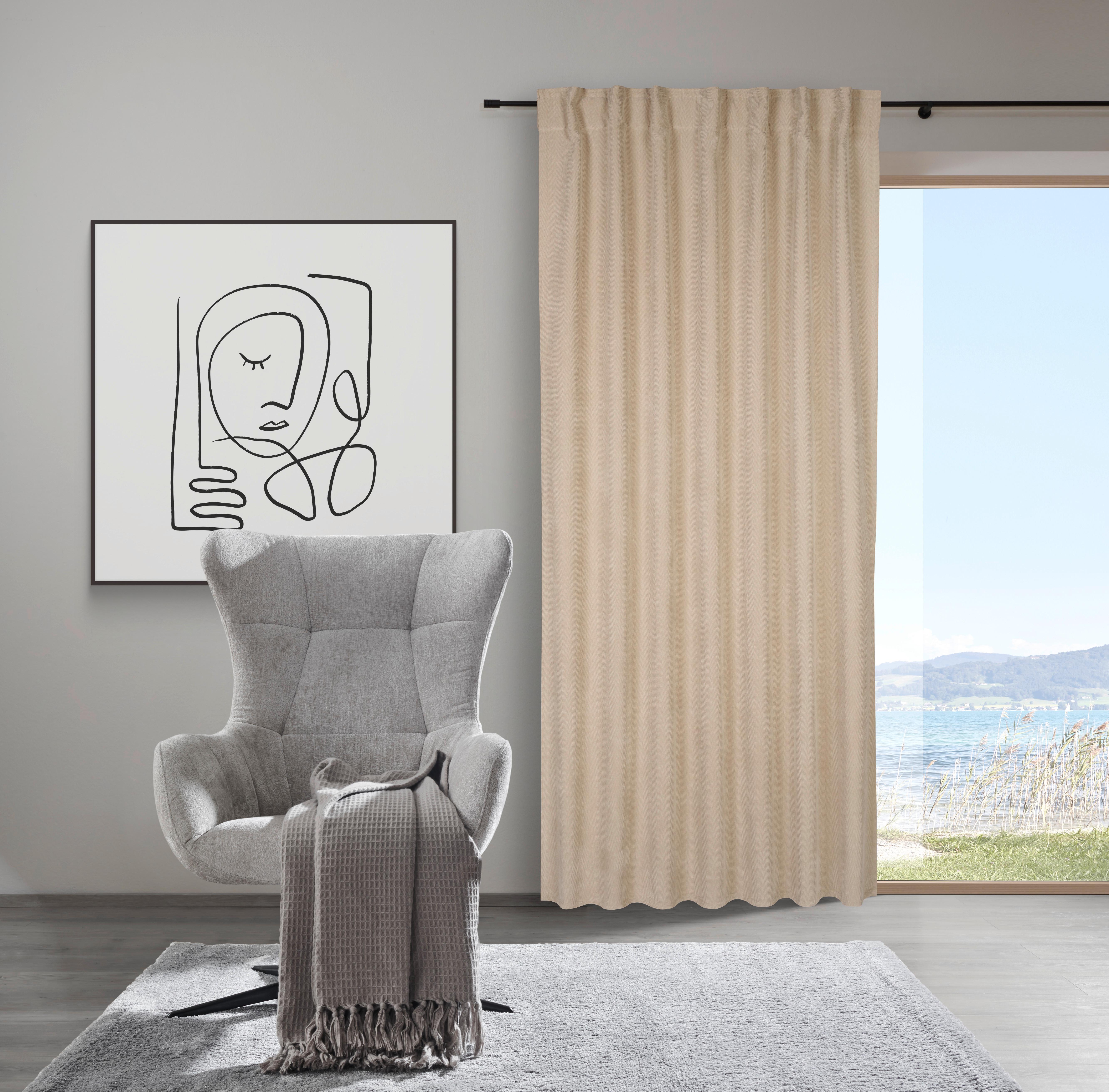 Készfüggöny Linus 140/255 - taupe, Design, textil (140/255cm) - Premium Living
