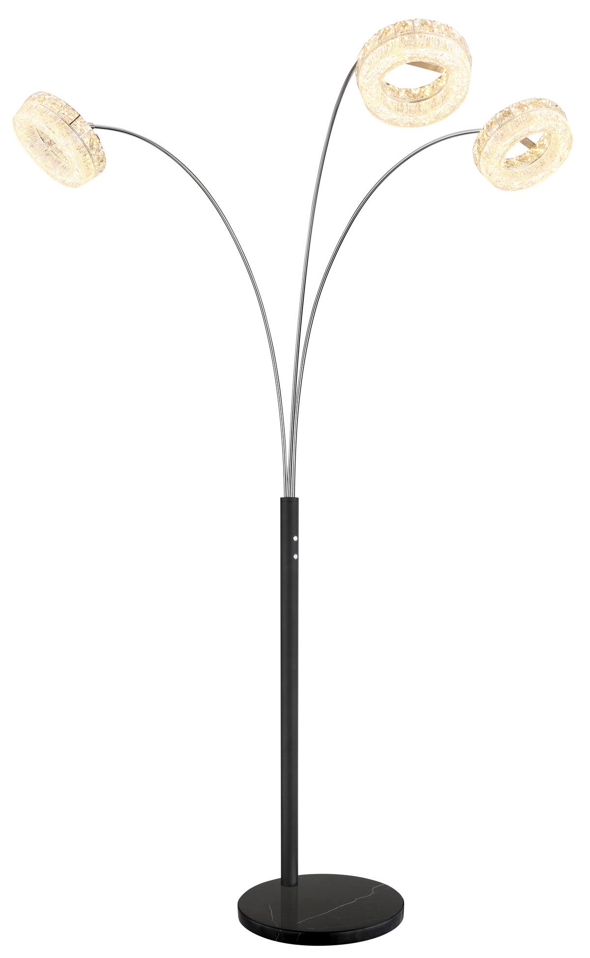 Led Podna Svjetiljka Laurel - prozirno/crna, Design, staklo/metal (82,5/102/190cm) - Globo