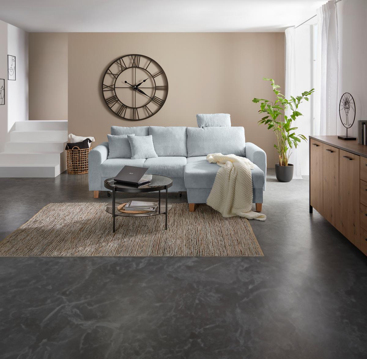 Colţar LILLE - gri, Modern, textil (232/110/156cm) - Best Price