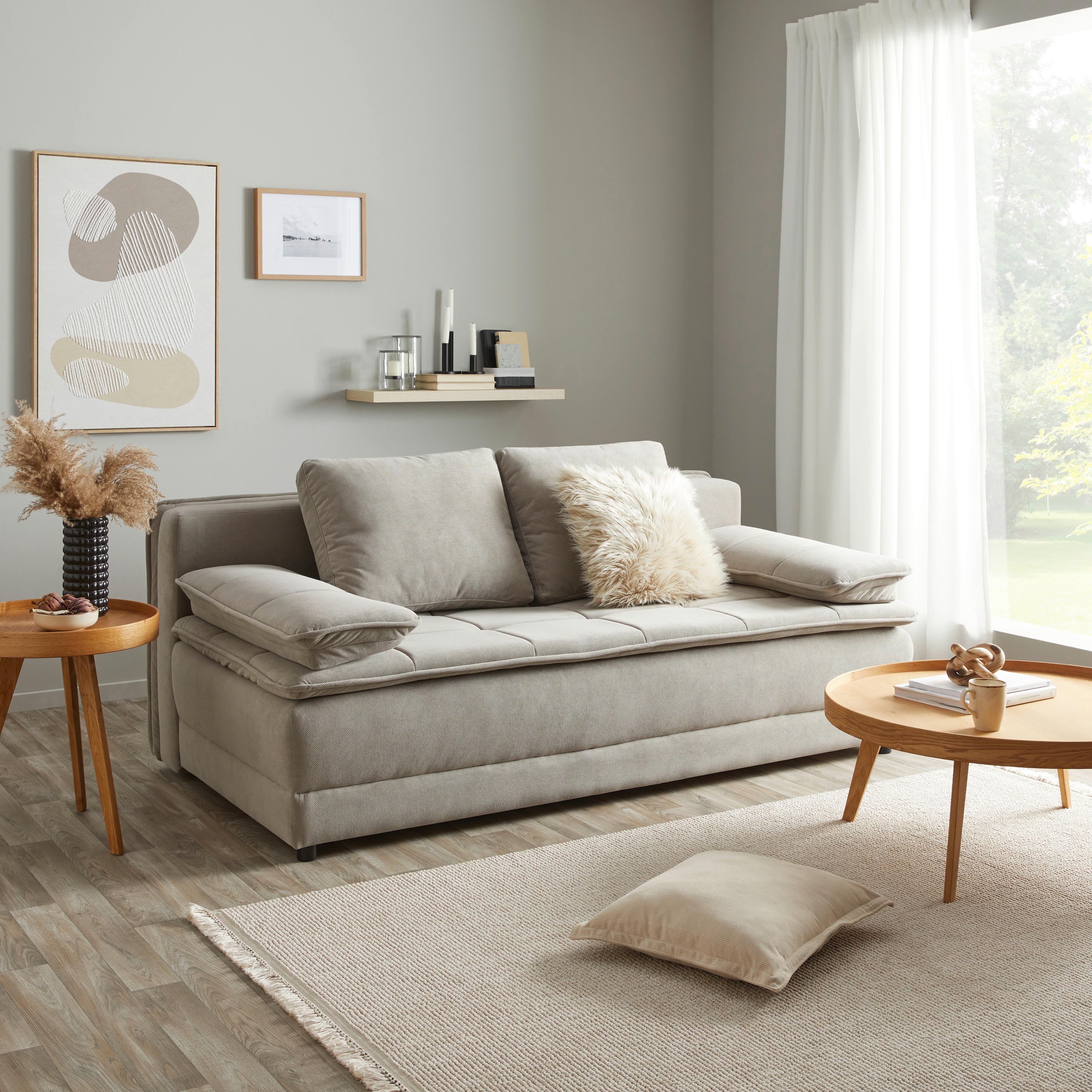Trosjed Na Razvlačenje Alice - crna/taupe, Moderno, tekstil/plastika (202/73-92/105cm) - Modern Living