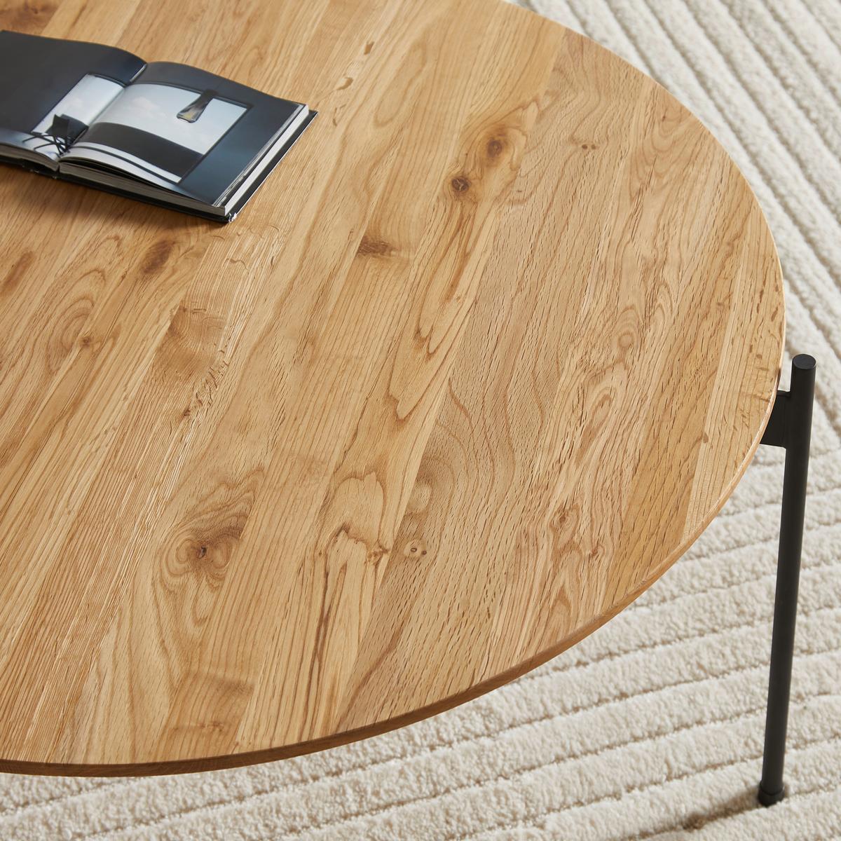 Couchtisch Assuan Schwarz/Eichefarben - Eichefarben/Schwarz, MODERN, Holz/Metall (74/74/38cm) - Zandiara