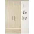 Kleiderschrank Weiß/Naturfarben - Silberfarben, KONVENTIONELL, Holzwerkstoff/Metall (135/193/55cm) - Premium Living Kleiderschrank Weiß/Naturfarben - Silberfarben, KONVENTIONELL, Holzwerkstoff/Metall (135/193/55cm) - Premium Living