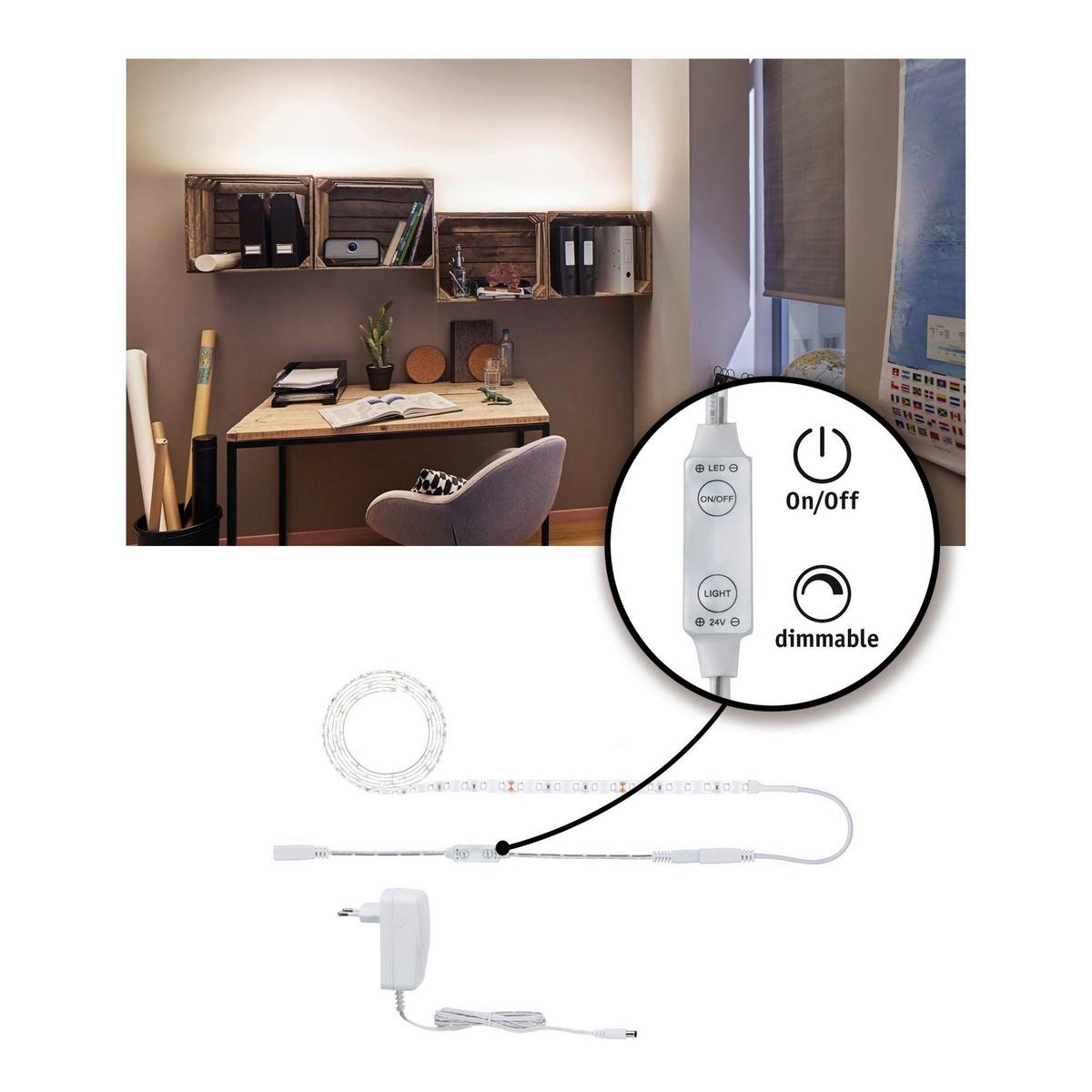 LED-Strip SimpLED Power in Weiß max. 17 Watt - Weiß, Basics, Kunststoff (150cm) - Paulmann