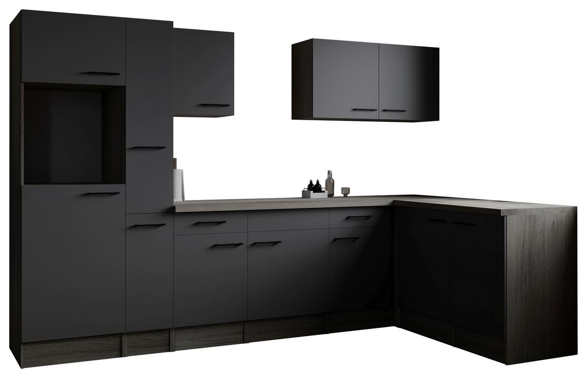 Kotna Kuhinja Brez Aparatov Oliver, 310x172cm - črna/siva, Design, kovina/leseni material (310/172cm) - Respekta