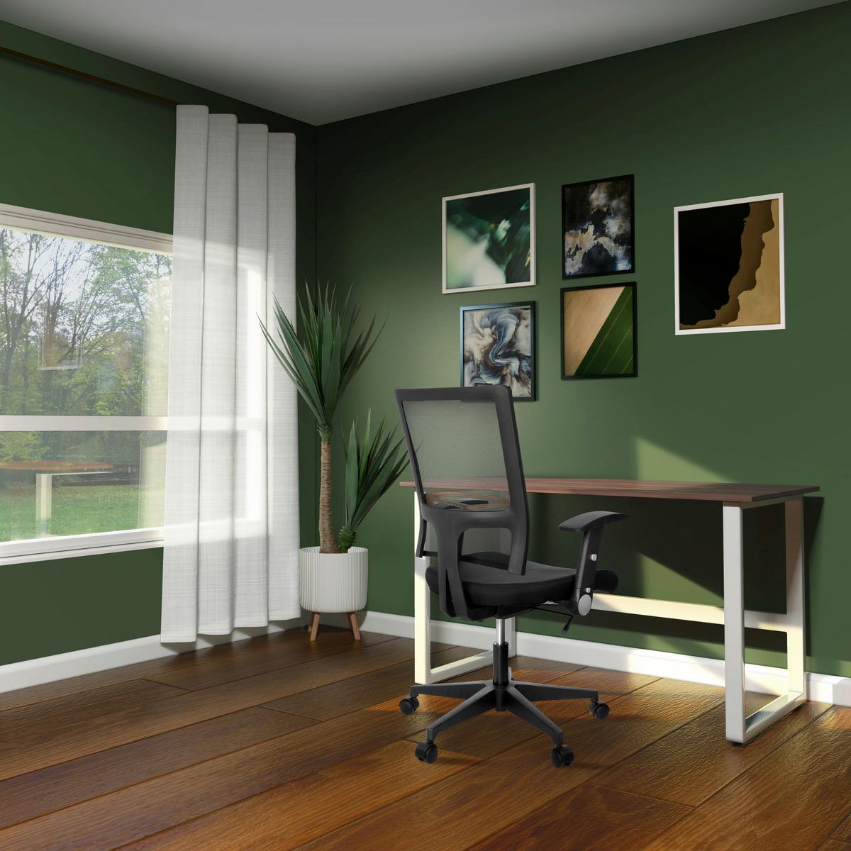 Drehstuhl Office R8 Schwarz - Schwarz, MODERN, Kunststoff/Textil (66/110/50cm) - MID.YOU