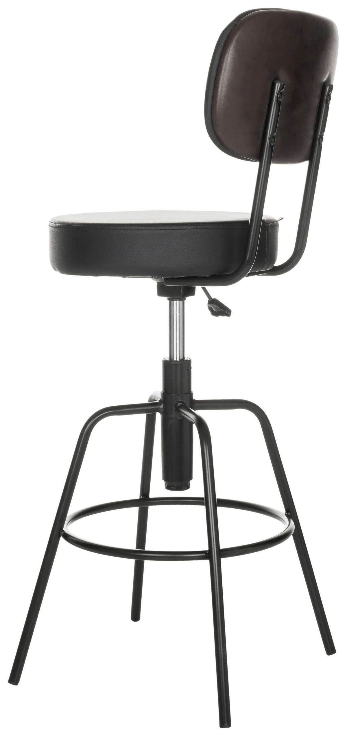 Barski Stol Disc High, Črna - črna, Basics, kovina/usnje (43/103-113/43cm) - MID.YOU