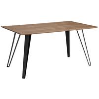 Esstisch in Teakfarben Gino ca.160x90cm - Schwarz/Teakfarben, Modern, Holz/Metall (160/90/76cm) - Bessagi Home