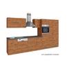 Küchenblock Sorrento mit Geräten ca. 360 cm Eichefarben - Chromfarben/Schieferfarben, MODERN, Holzwerkstoff/Metall (360cm) - Held
