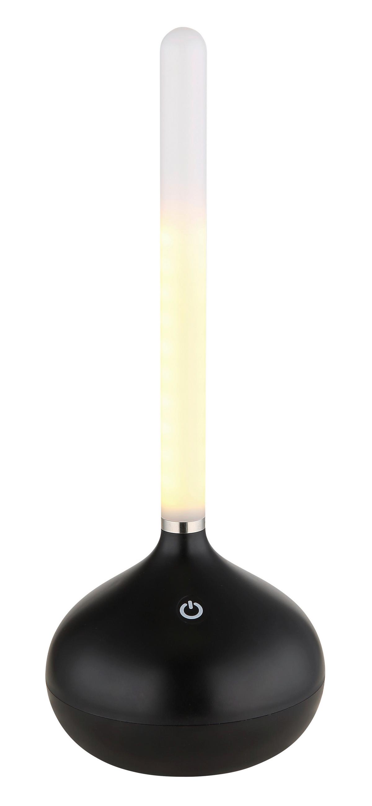 AKKU-TISCHLEUCHTE 28067S TURNER - Weiss/Schwarz, Design, Kunststoff (9,6/24,3cm) - Globo