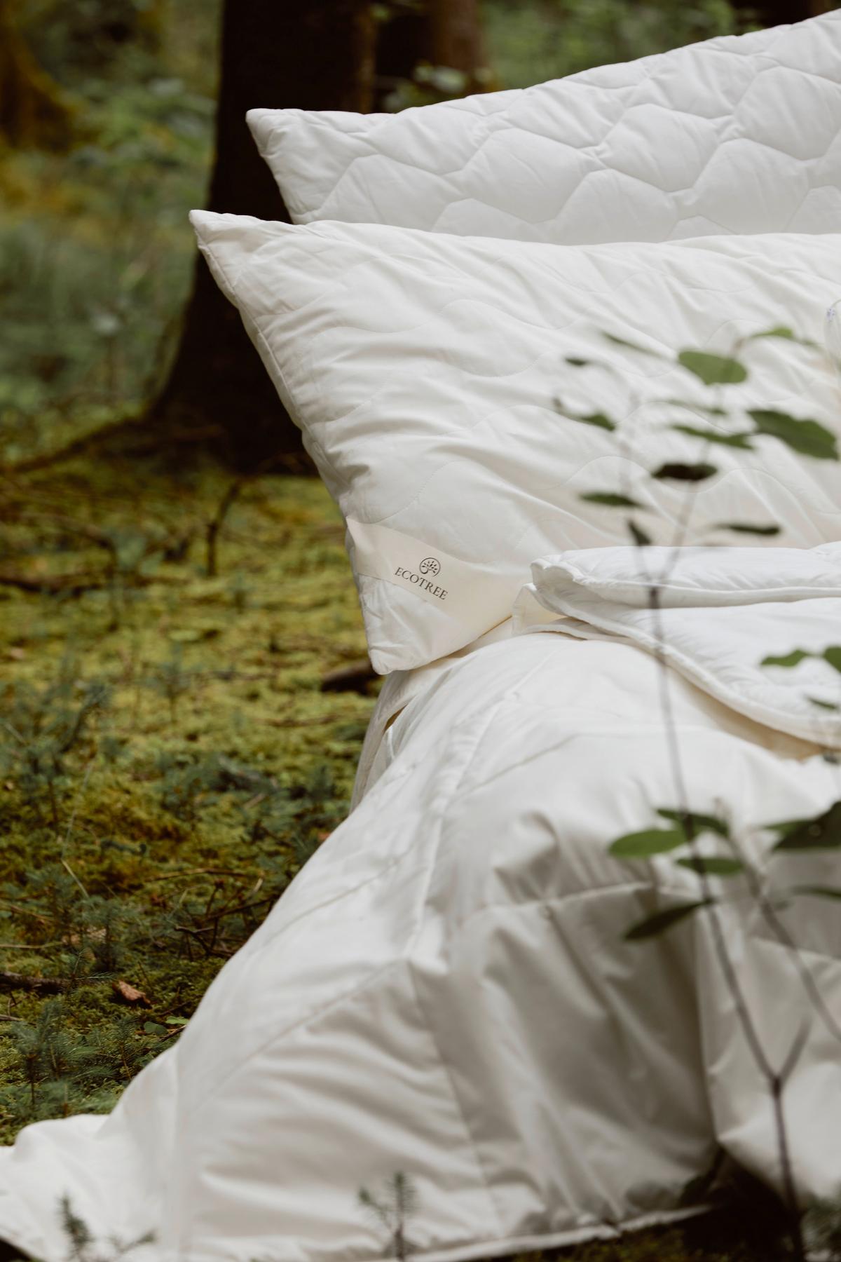 Kopfpolster Bamboo in Weiß ca. 70x90cm - Weiß, MODERN, Textil (70/90cm) - ecoTree