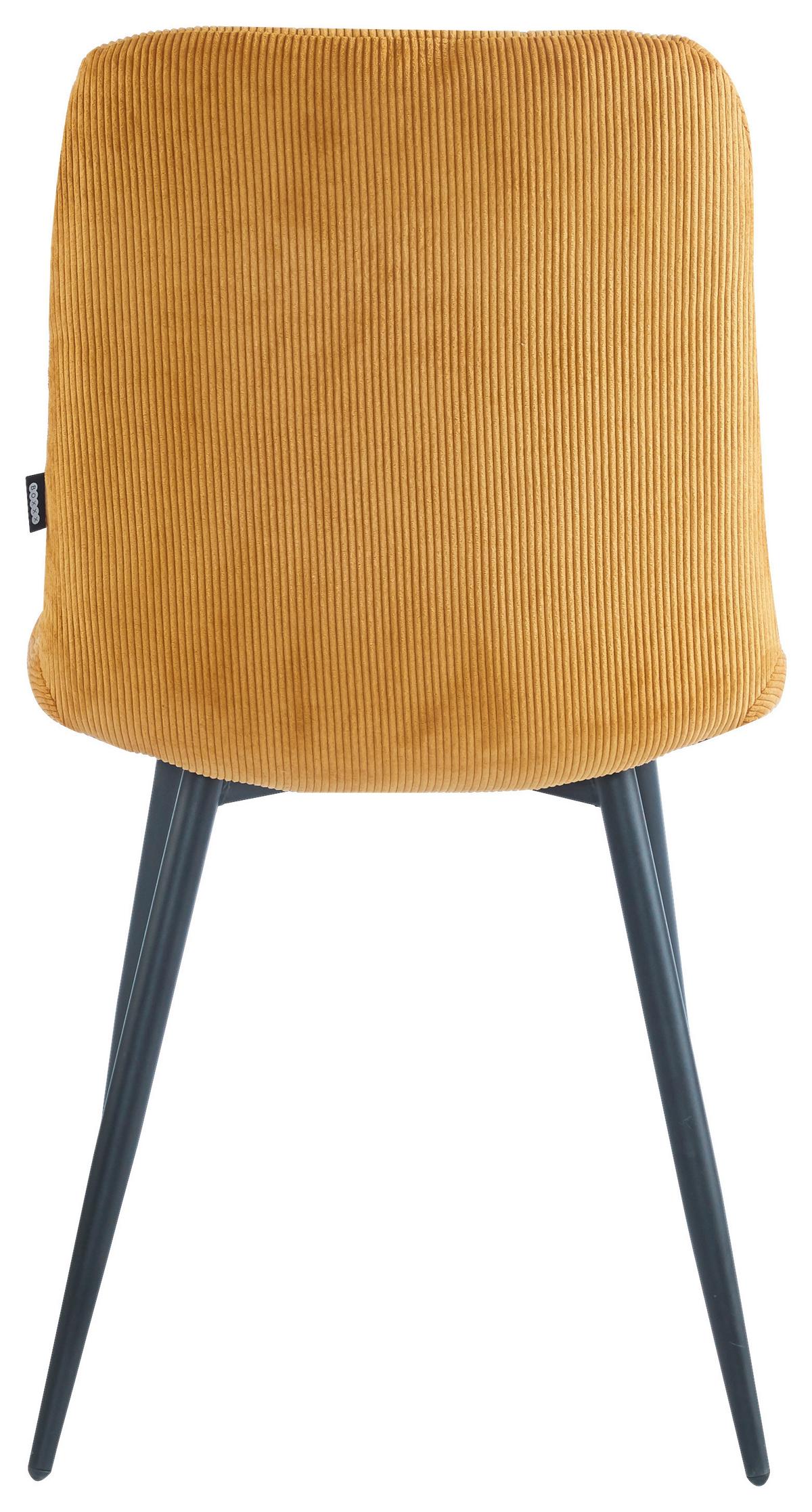 KRZESŁO CURTY - czarny/curry, Design, metal/tkanina (45/89/58cm) - Boxxx