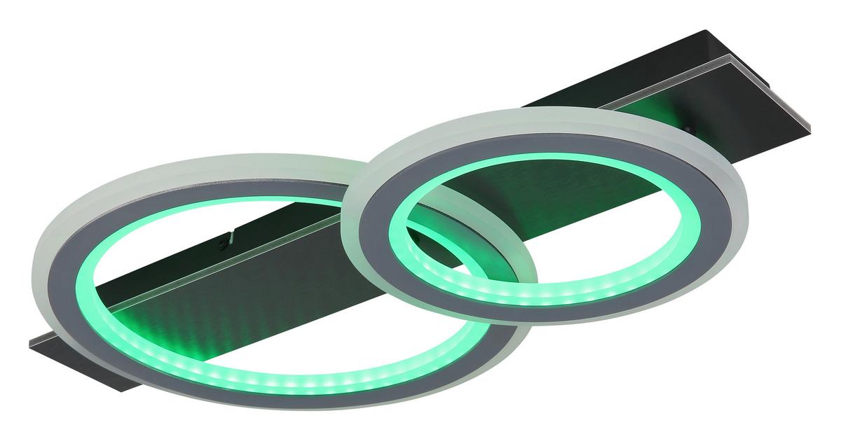 Led Stropna Svjetiljka Jayden - siva/svijetlo siva, Design, metal/plastika (63/37/8cm) - Globo