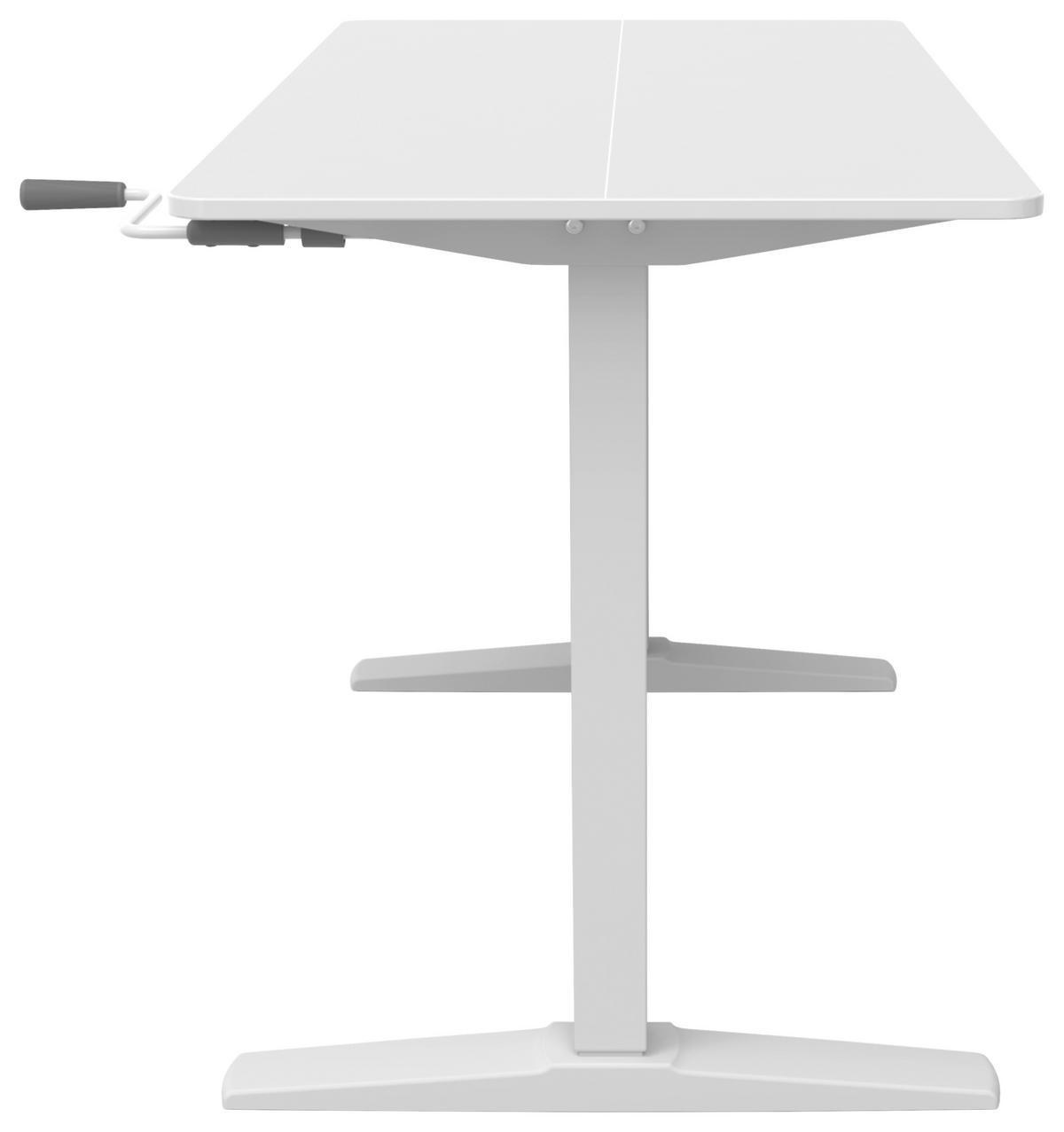 BIURKO KAMIL - biały, Modern, materiał drewnopochodny/tworzywo sztuczne (120/75-120/60cm) - MID.YOU