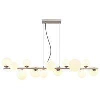 Viseča Led-svetilka Riha, S Sijalko - barve niklja/opal, Design, kovina/umetna masa (120/34,5cm) - Globo