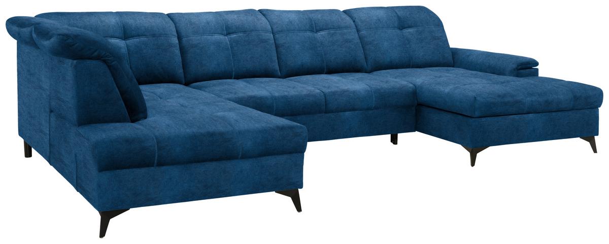 Kutna Garnitura Sierra - plava/crna, Moderno, tekstil/metal (230/364/181cm) - Mömax