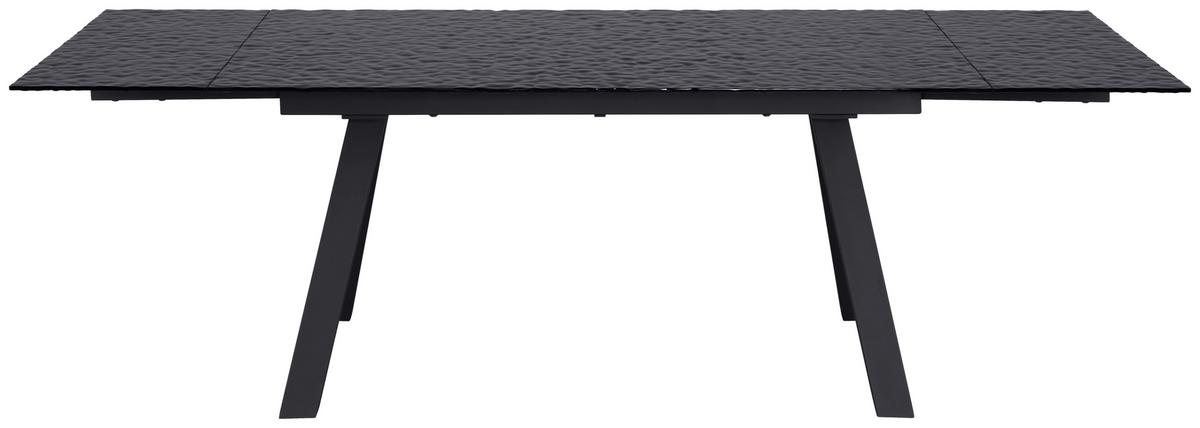 Ausziehtisch Bruno Schwarz - Schwarz, Lifestyle, Glas/Metall (160-240/90/76cm) - Premium Living