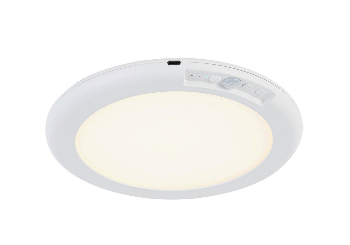 Stropna Svetilka Batteri - bela, Moderno, kovina/umetna masa (19/1,5cm) - Mömax