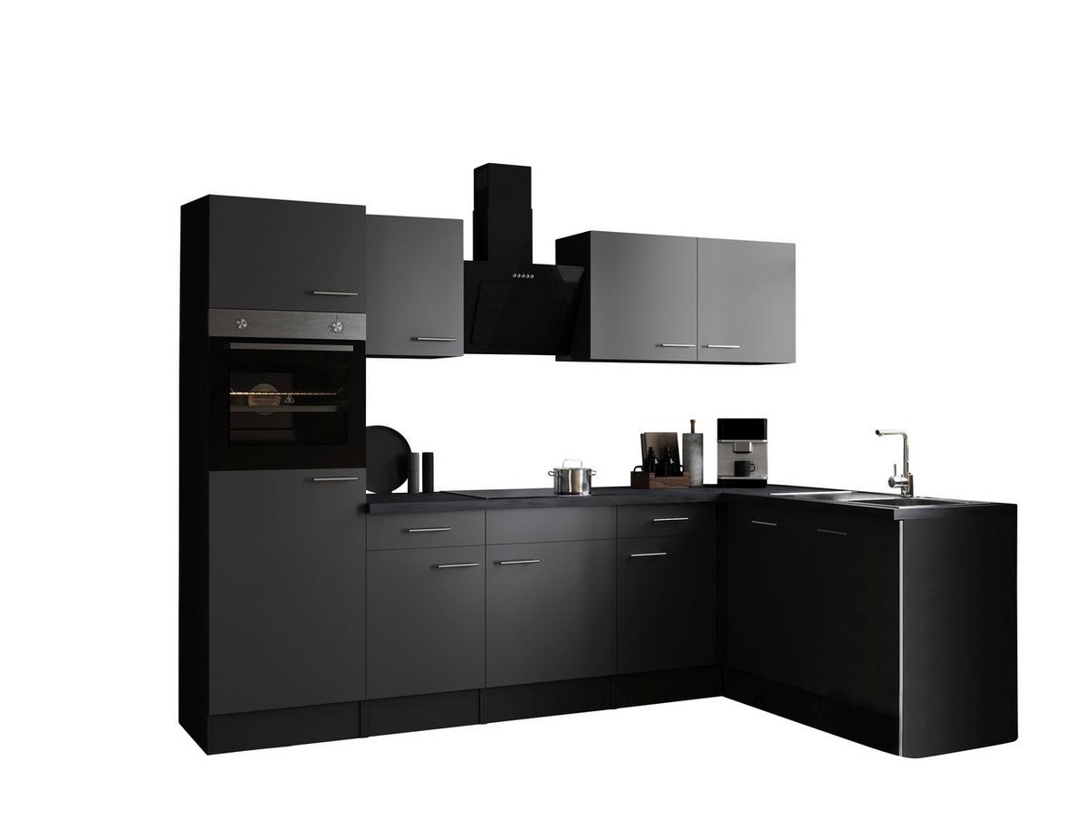 Kotna Kuhinja Z Aparati Oliver, 280x172cm - srebrne barve/siva, Design, kovina/leseni material (280/172cm) - Respekta