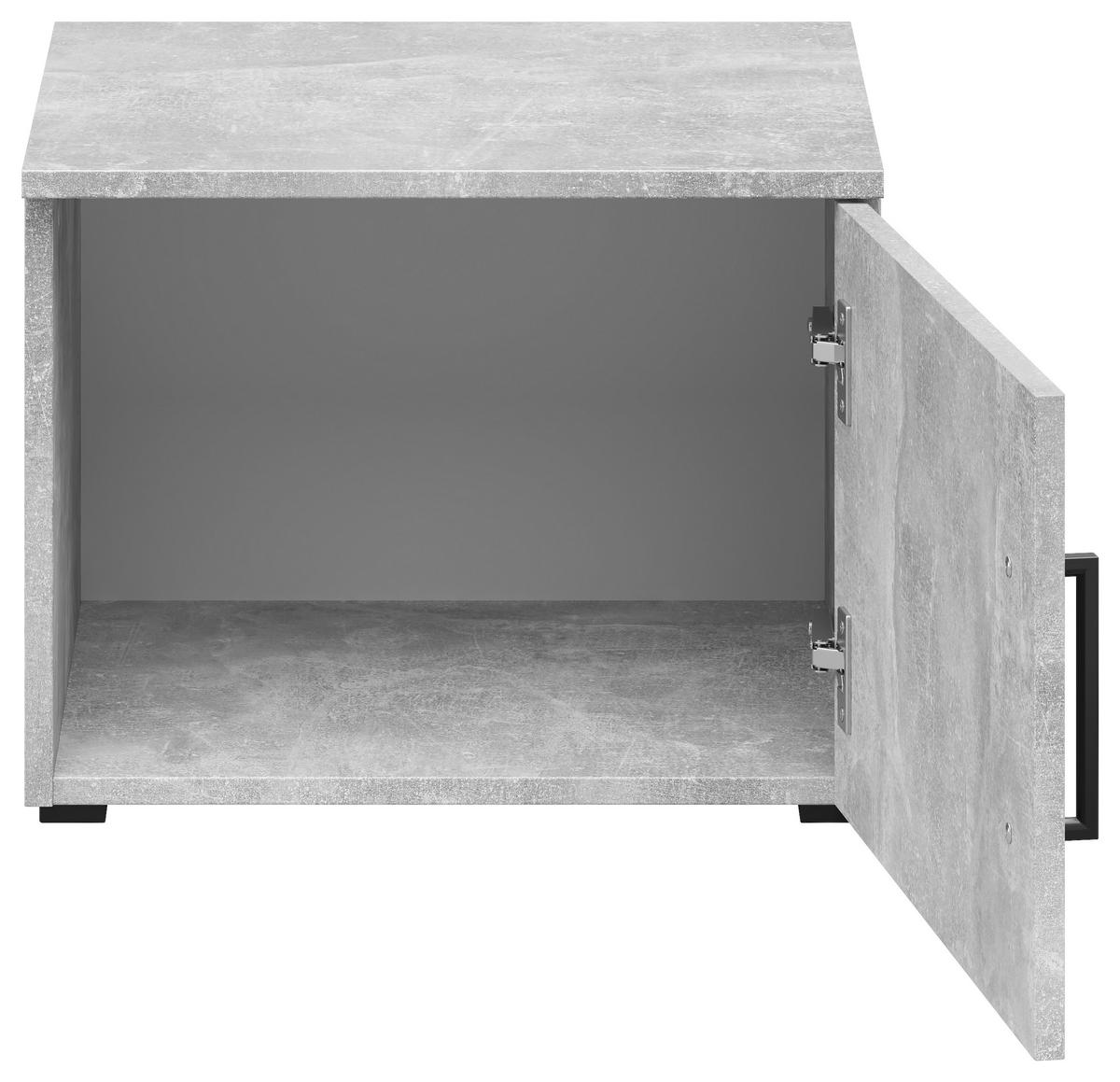 Aufsatzschrank Multistauraum Betonoptik - Schwarz/Grau, MODERN, Holzwerkstoff/Kunststoff (45/35/40cm) - Mömax
