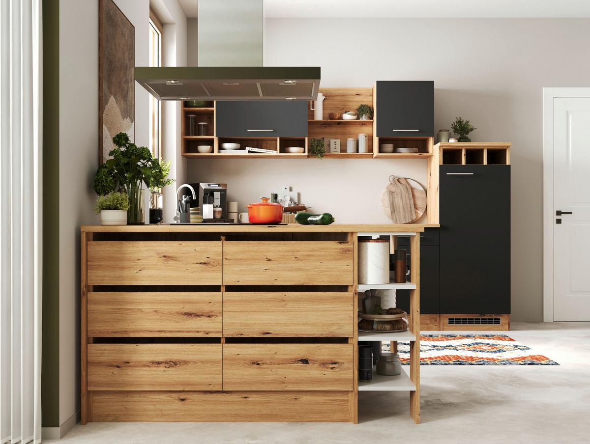 Kotna Kuhinja Z Aparati Hilde, 280x172cm - siva/barve aluminija, Design, kovina/leseni material (280/172cm) - Respekta