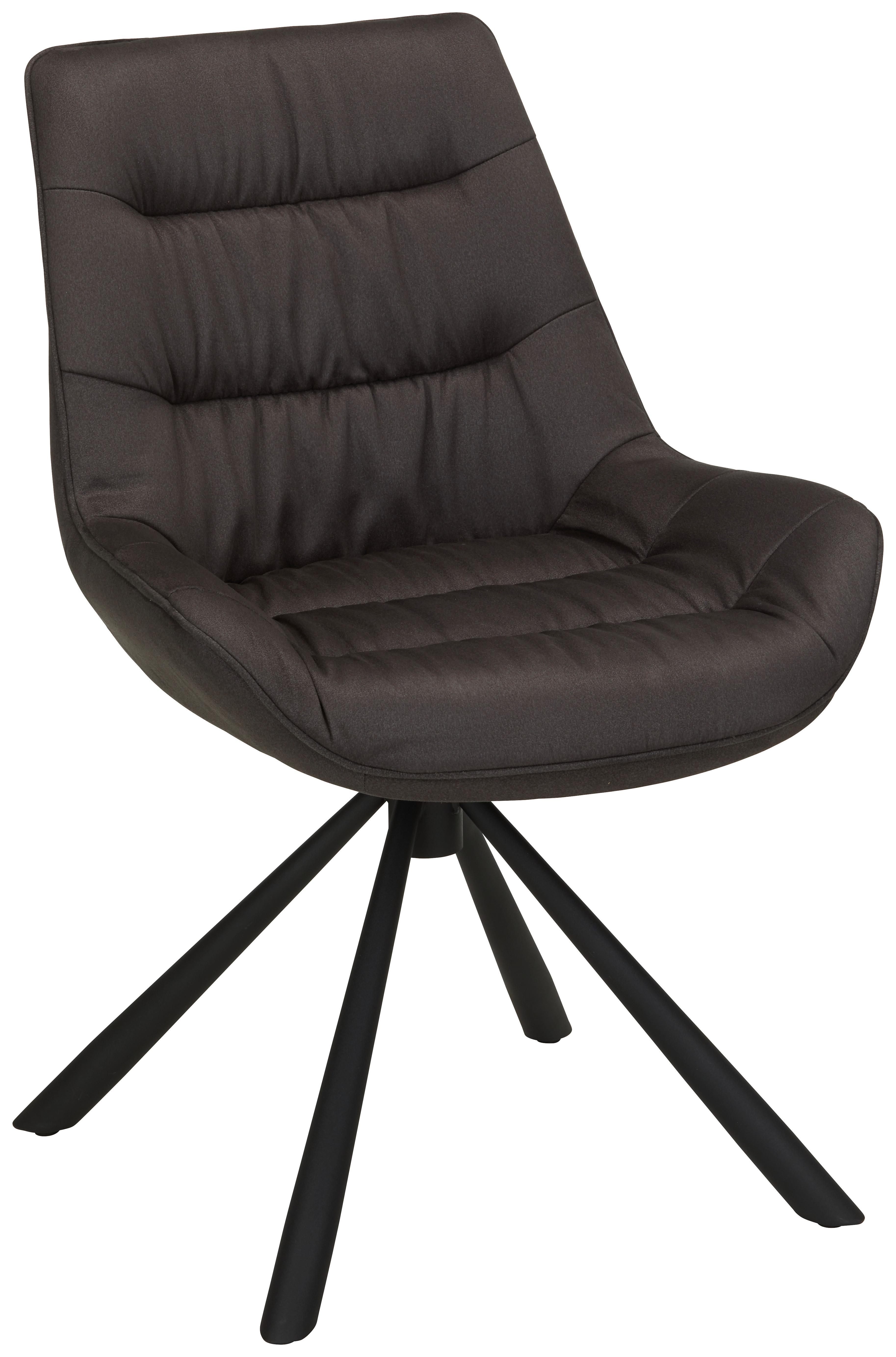 Stuhl Rebell in Grau Struktur - Schwarz/Grau, MODERN, Textil/Metall (57/84/63cm) - Mömax