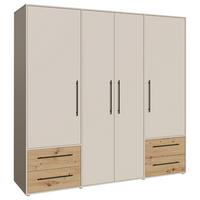 Omara S Klasičnimi Vrati Mokkaris, Peščena Barva - črna/barve hrasta, Konvencionalno, umetna masa/leseni material (205,9/200,1/58,8cm) - Modern Living