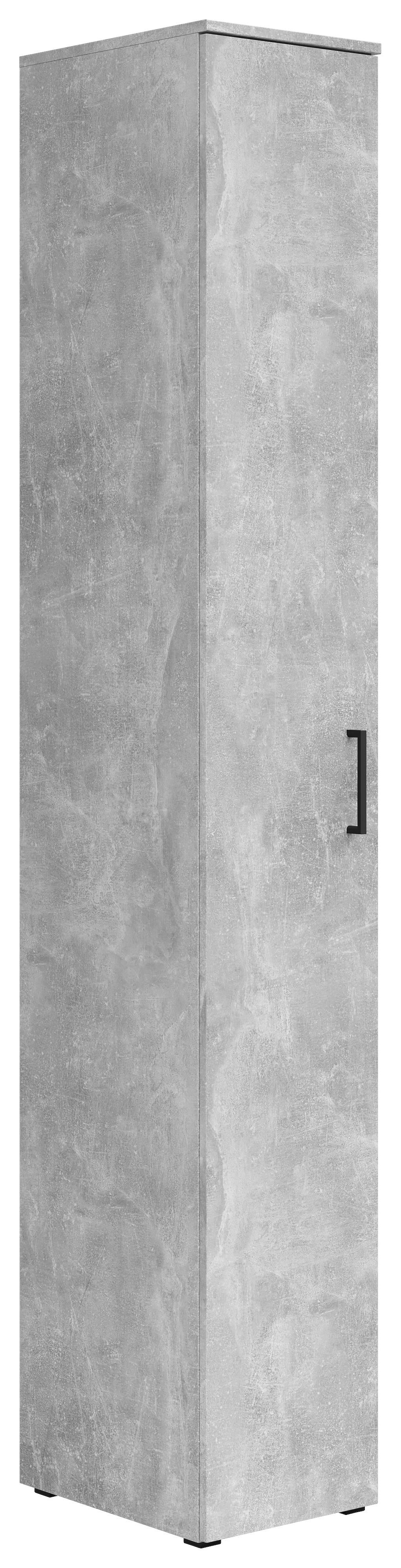 Schrank Multistauraum Betonoptik - Schwarz/Grau, MODERN, Holzwerkstoff/Kunststoff (30/195/40cm) - Mömax