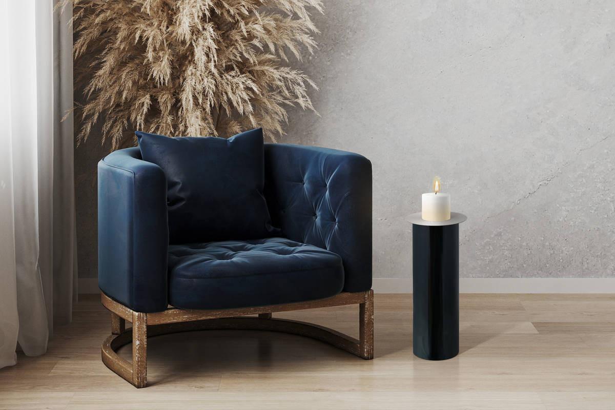 KERZENSTÄNDER BODENKERZENSTÄND. ART DECO 185 - Dunkelgrün/Silberfarben, Trend, Metall (25/60/25cm) - Kayoom