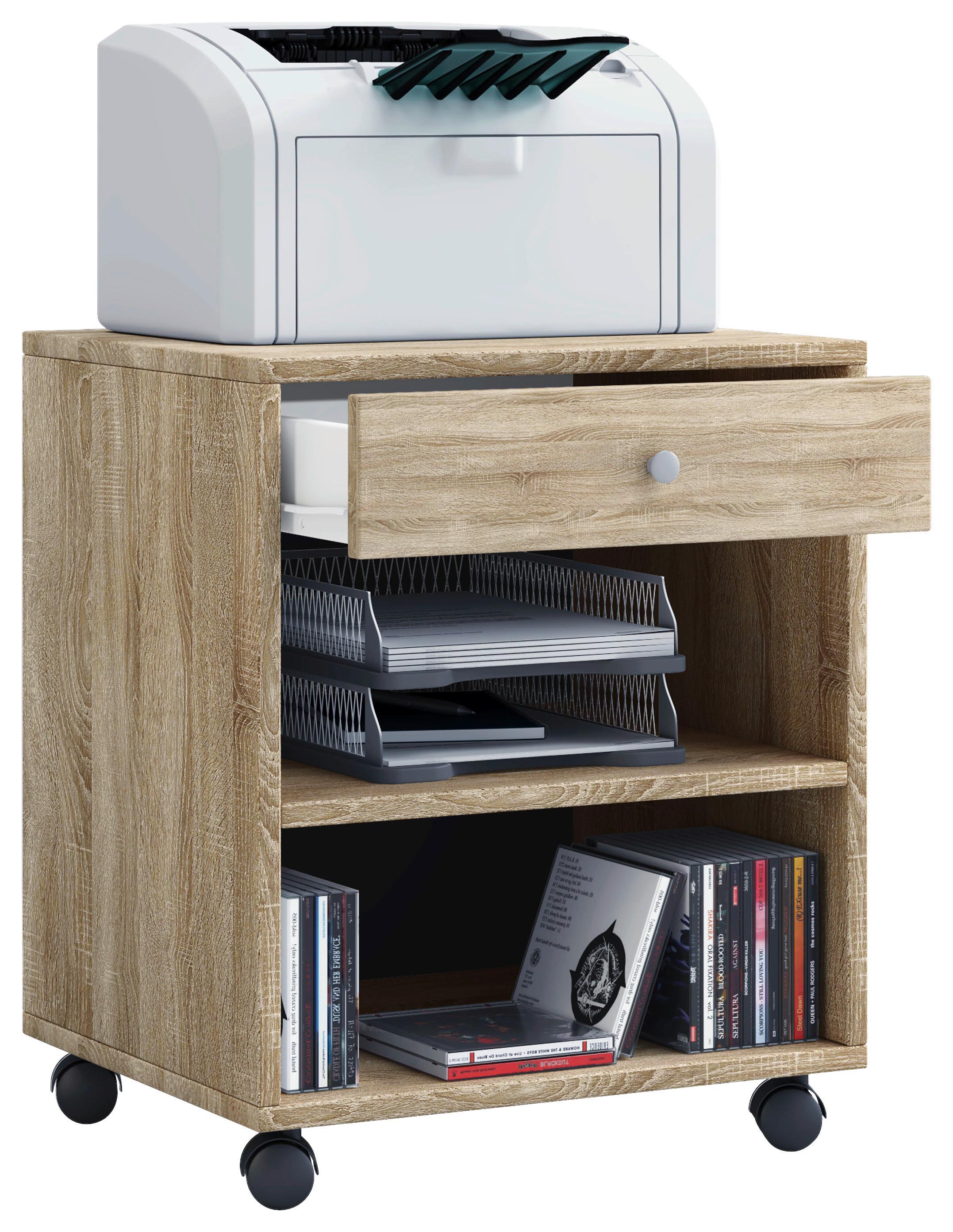 Predalnik Na Kolescih Salda, Hrast - hrast sonoma, Basics, umetna masa/leseni material (45/54/38cm) - MID.YOU