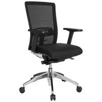 Drehstuhl Astra Base Schwarz ca. 57x113x52cm - Schwarz/Alufarben, MODERN, Kunststoff/Textil (57/113/52cm) - MID.YOU