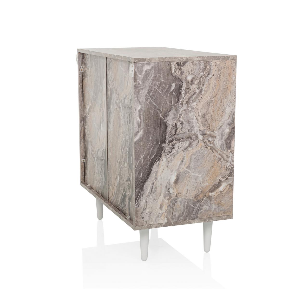 Komoda Lykkja, Rjava, Bela - črna/bela, Moderno, leseni material/les (72/77/39,5cm) - MID.YOU