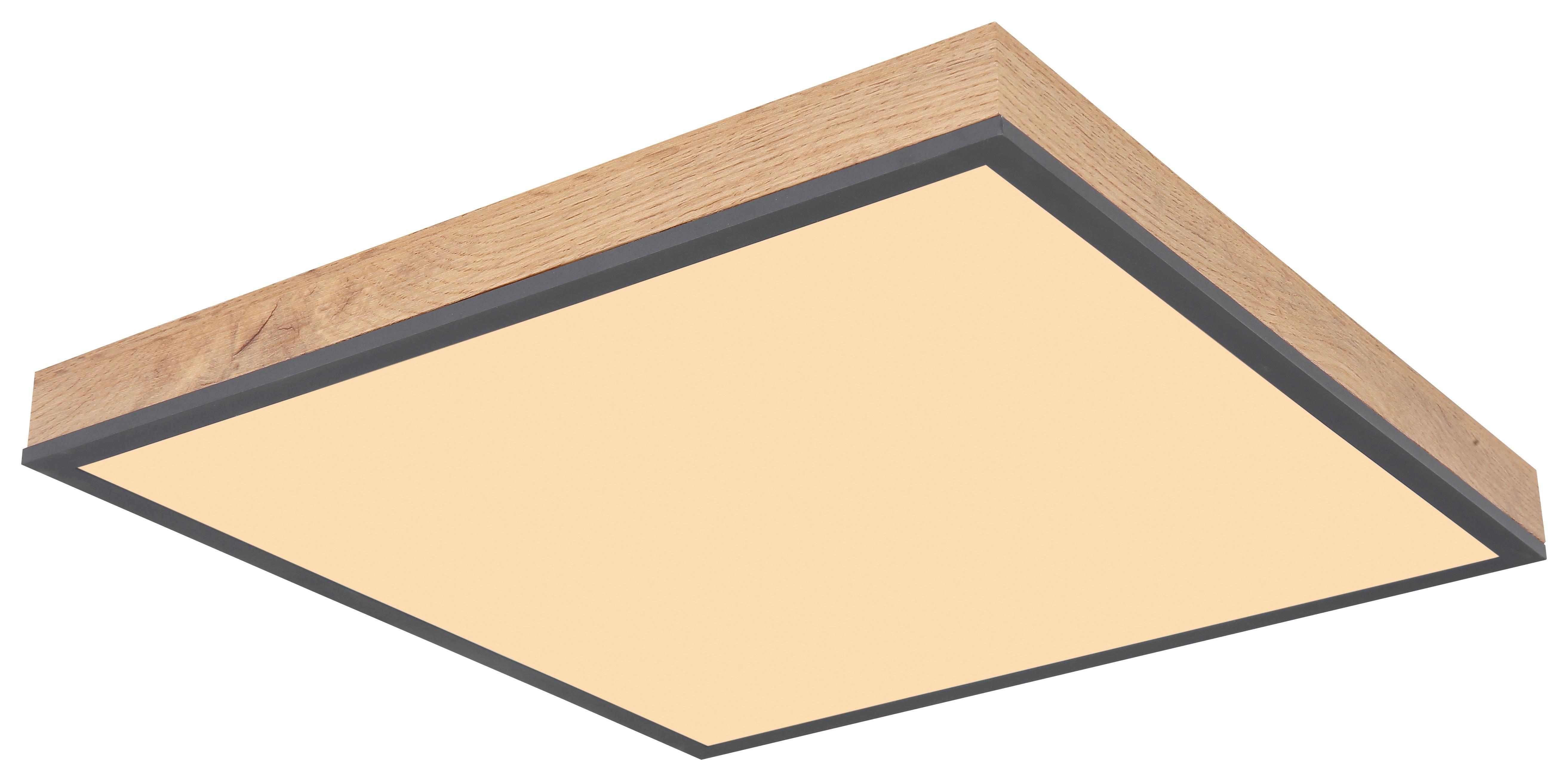 Deckenleuchte Doro Graphitfarben max. 24 Watt - Opal/Graphitfarben, Basics, Kunststoff/Metall (45/45/6.5cm) - Globo