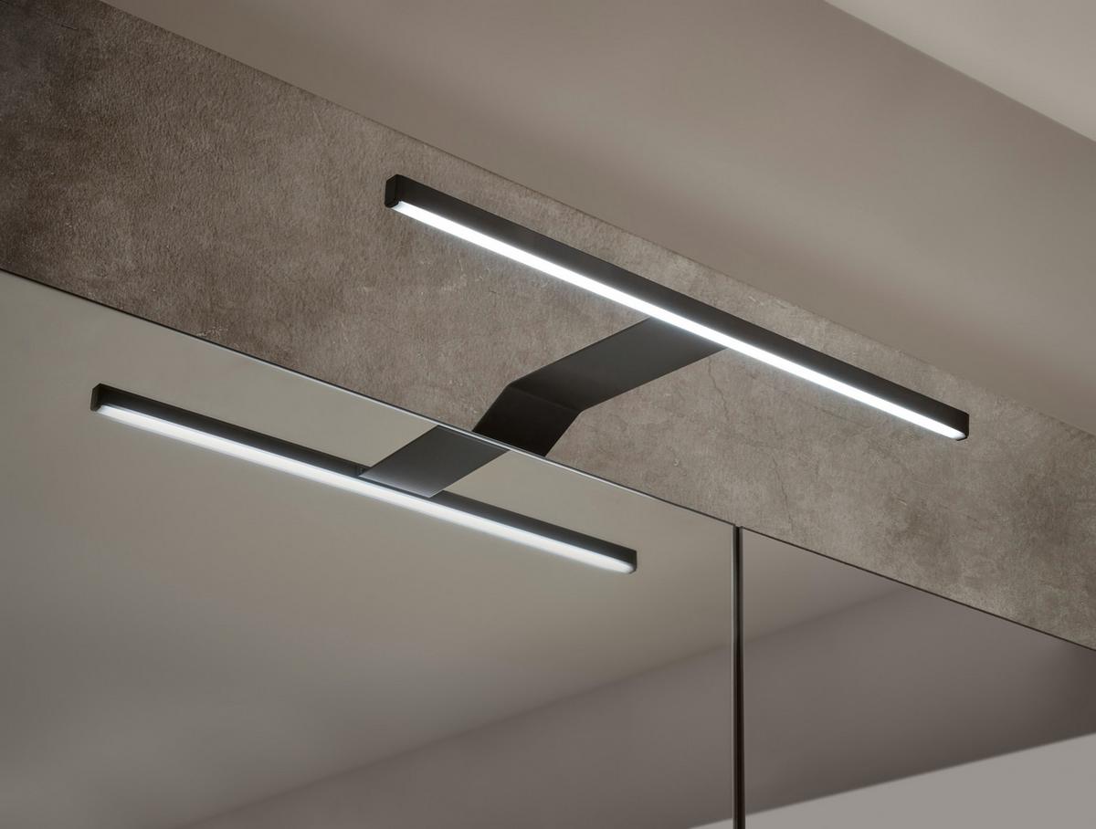 SZAFKA Z LUSTREM NEW YORK - czarny, Konventionell, materiał drewnopochodny/szkło (80/75/22cm) - Xora