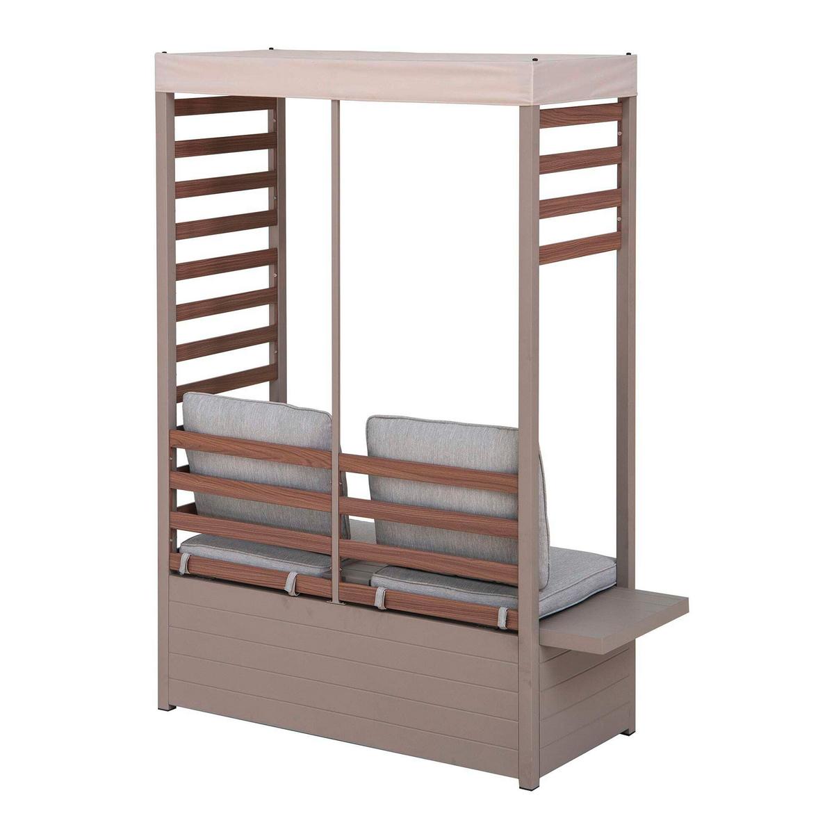 Loungegarnitur Gartensofa Faro Grau/Beige - Beige/Grau, Basics, Textil/Metall (146/191/56,5cm) - Modante