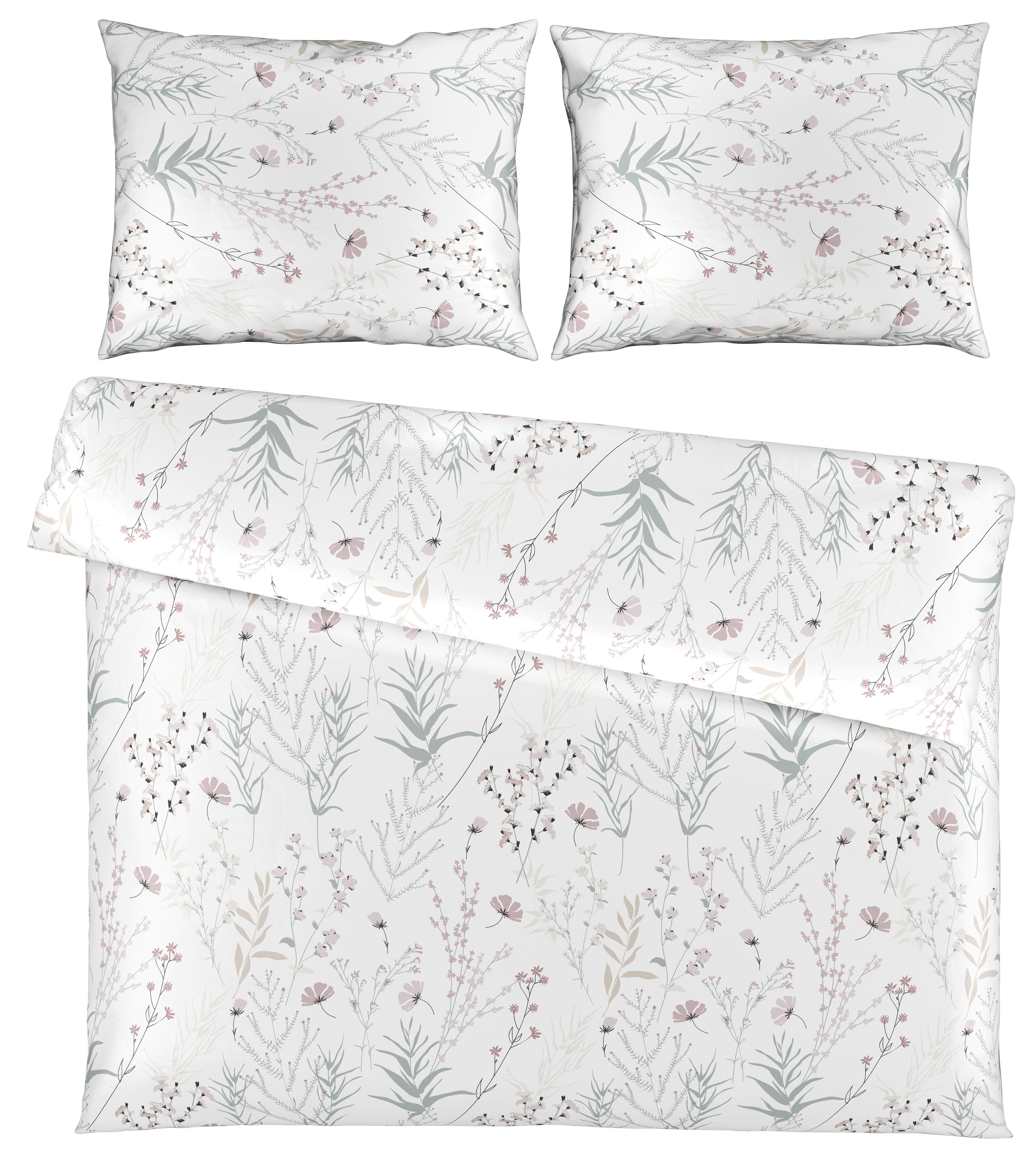 Bettwäsche Lina XXL Weiß ca. 200x220cm - Weiß, KONVENTIONELL, Textil (200/220cm) - Mömax