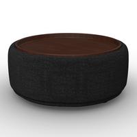 Couchtisch Kira Chenille Schwarz/Walnuss - Schwarz, MODERN, Holz/Textil (86/86/43cm) - Bessagi Home