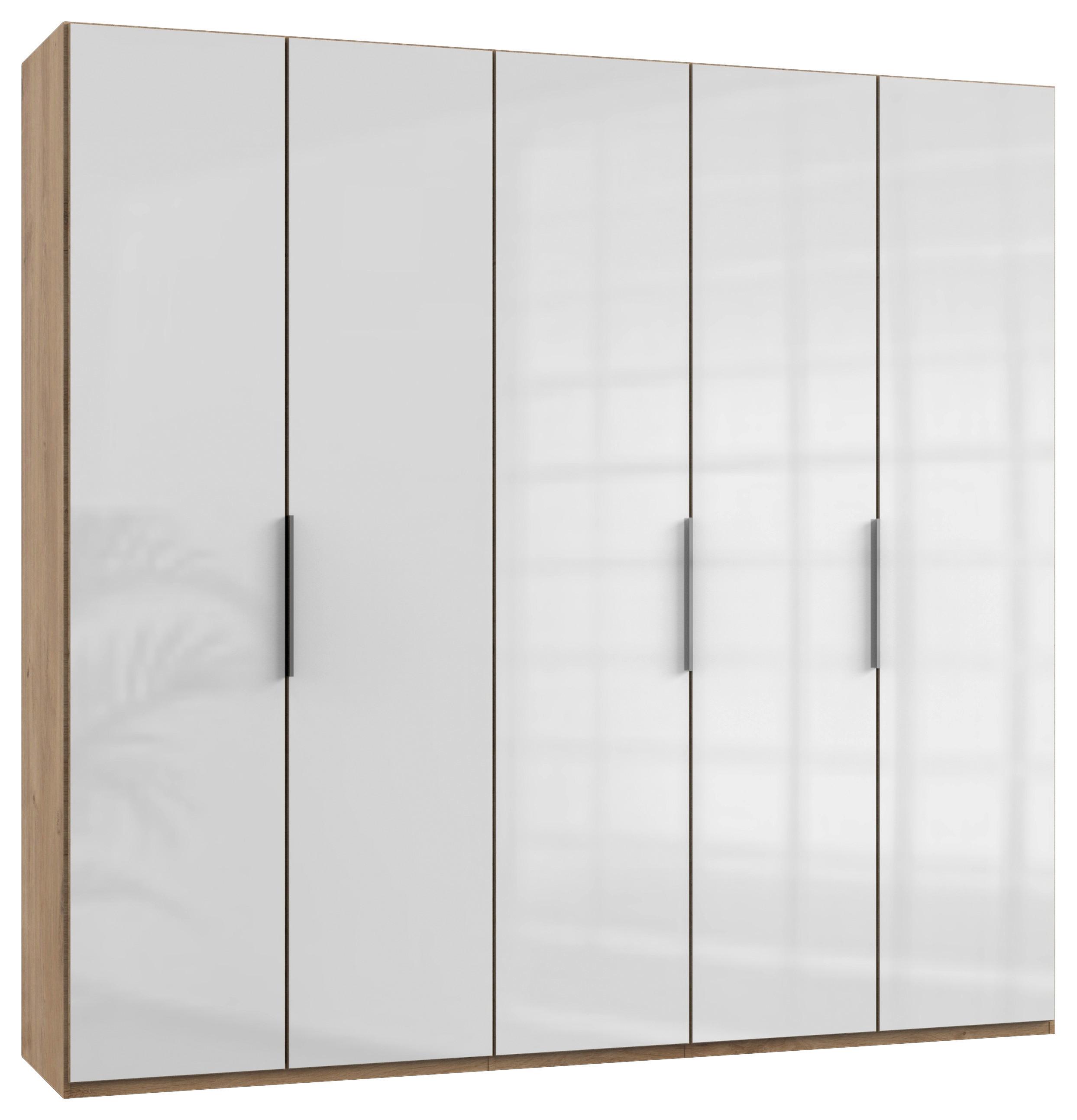 Ormar S Klasičnim Vratima Level 36 D - boje hrasta/bijela visoki sjaj, Moderno, drvni materijal/metal (250/236/58cm) - Modern Living