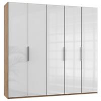 Ormar S Klasičnim Vratima Level 36 D - boje hrasta/bijela visoki sjaj, Moderno, drvni materijal/metal (250/236/58cm) - Modern Living