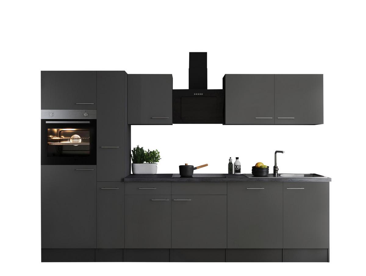 Kuhinjski Blok Z Aparati Oliver, 310cm - srebrne barve/siva, Design, kovina/leseni material (310cm) - Respekta